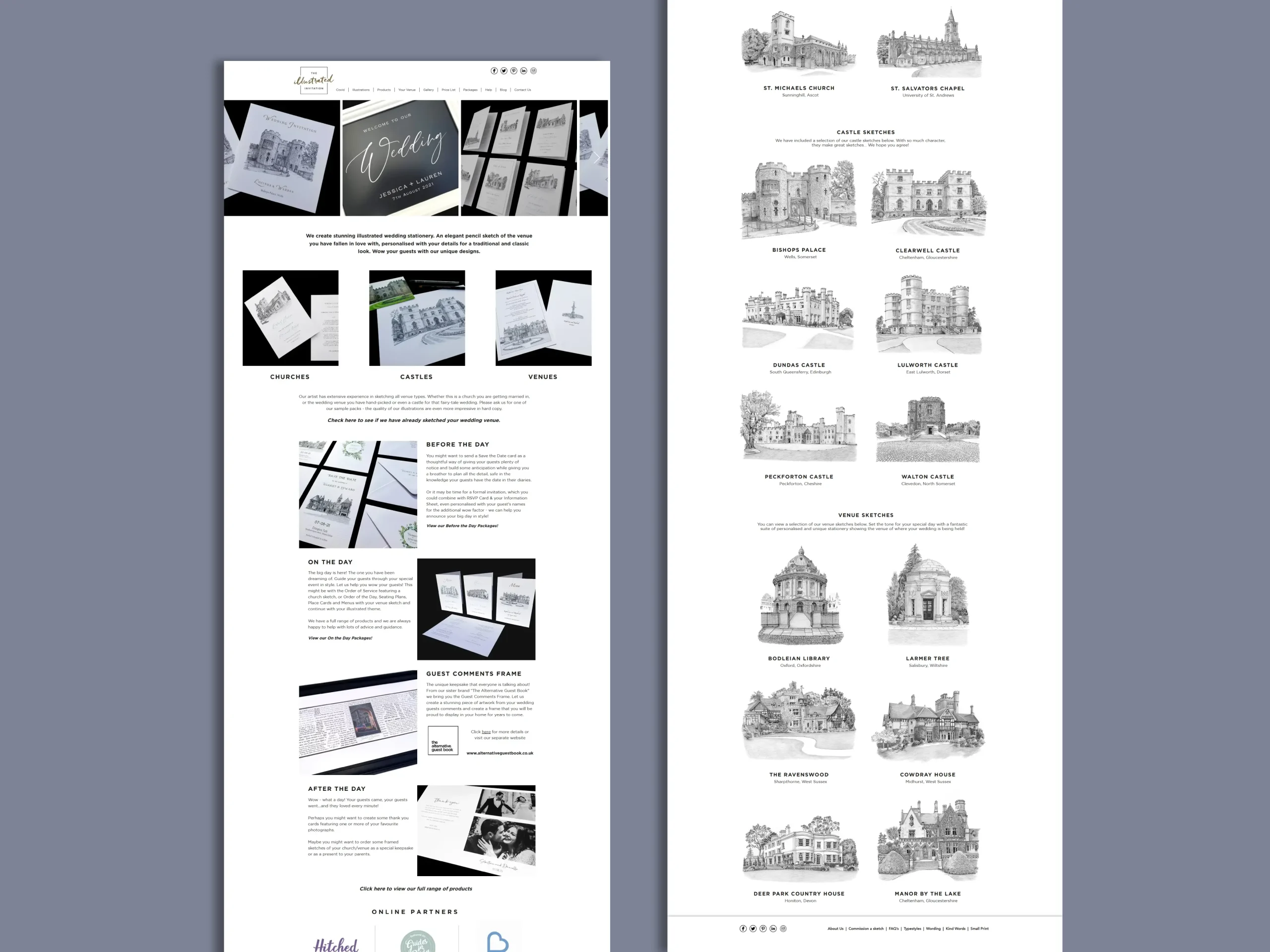 Illustrated Invitation Wedding Website Redesign & Development