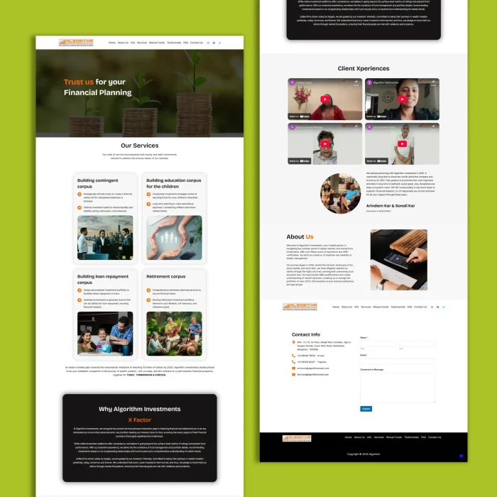 Algorithm Invest Finance Service Website Design & Development