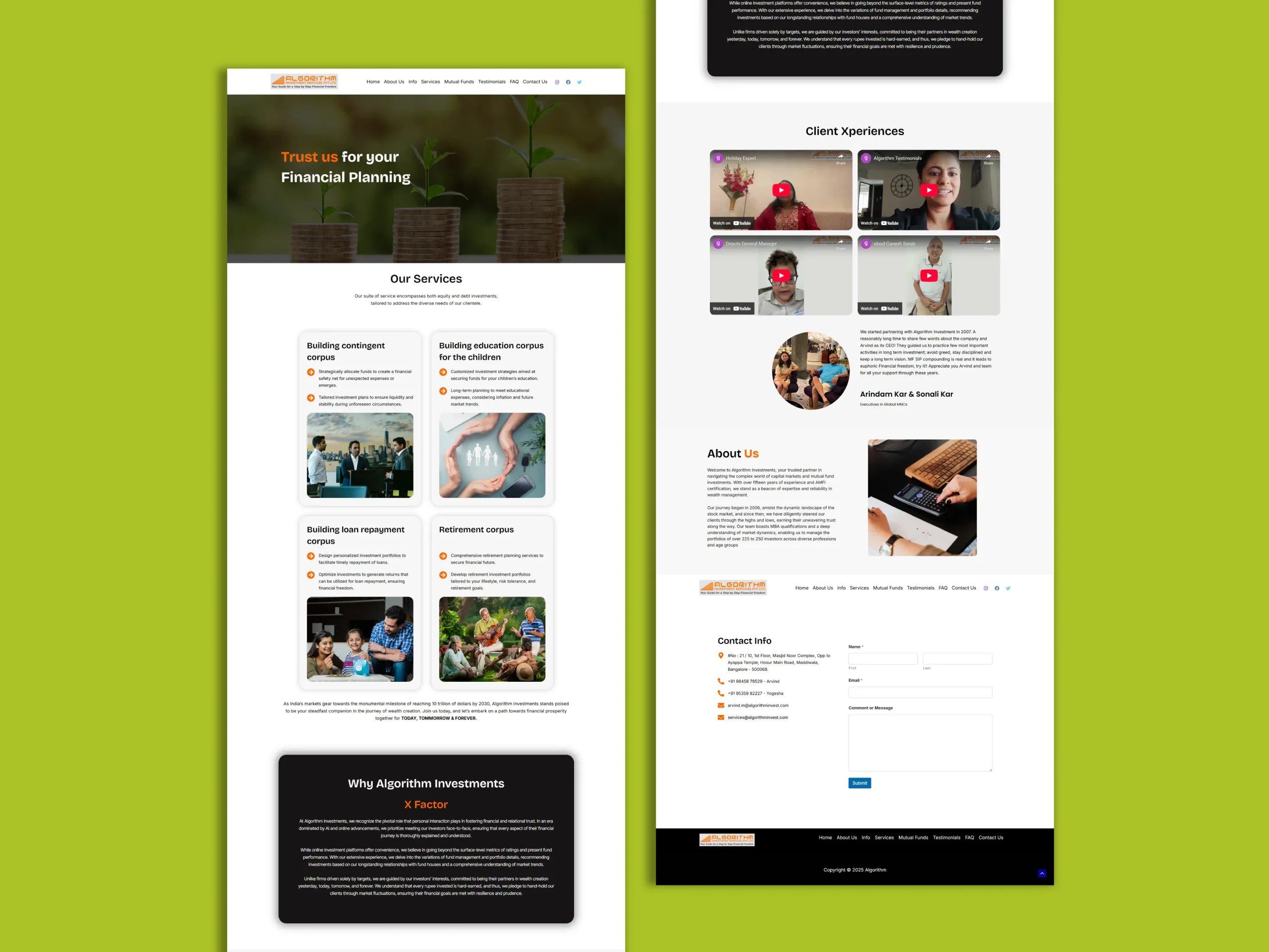 Algorithm Invest Finance Service Website Design & Development